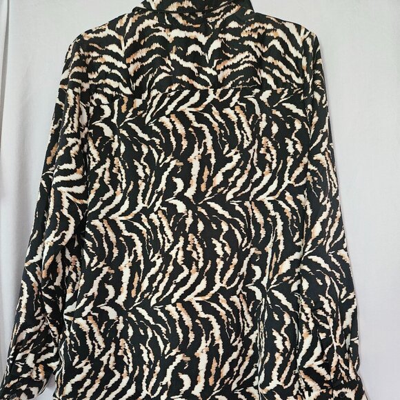 Sofia Jeans by Sofia Vergara Leopard Animal Print Button Front Blouse Size L - Picture 4 of 8